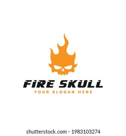 vector design fire skull logo. logo template