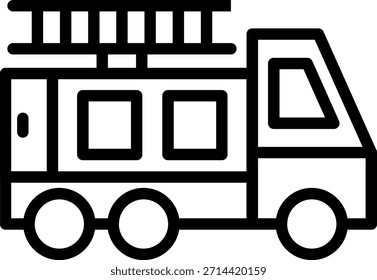 Estilo del icono del camión de bomberos del diseño del Vector