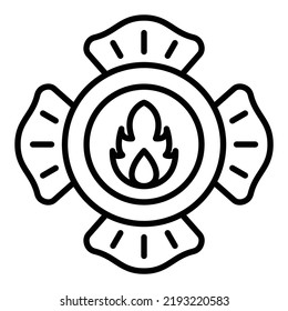 Vector Design Firefighter Badge Icon Style