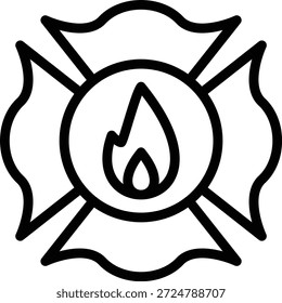 Vector Design Firefighter Badge Icon Style