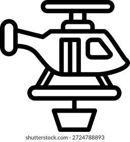 Vector Design Firefighter Helicopter Icon Style