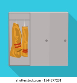 Vector design of fireman and overalls sign. Web element of fireman and jacket stock vector illustration.