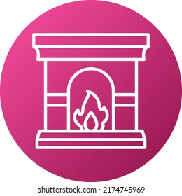 Vector Design Fireplace Icon Style