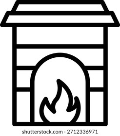 Vektordesign Kamin Symbolstil