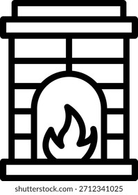 Vektordesign Kamin Symbolstil