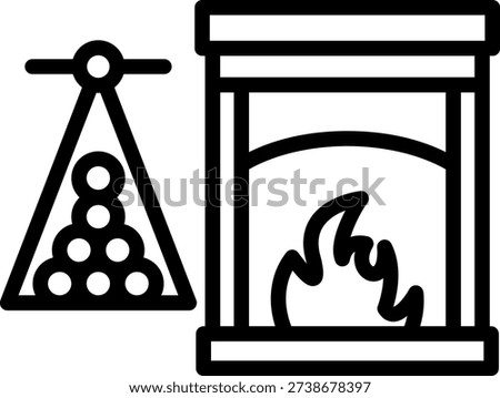 Vector Design Fireplace log holder Icon Style
