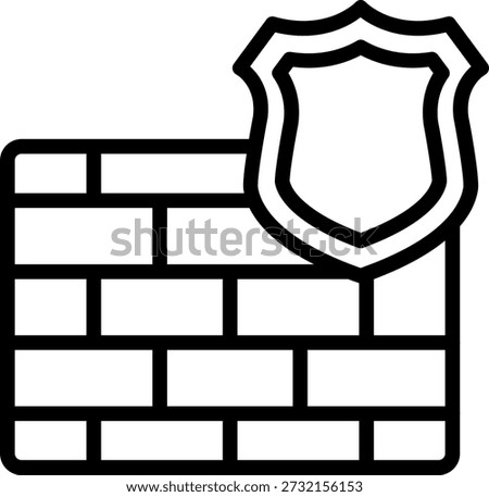 Vector Design Firewall Shield Icon Icon Style