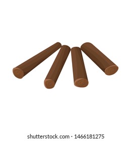 Vector design of firewood and pile icon. Set of firewood and brown vector icon for stock.