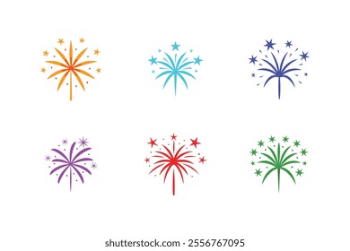 A vector design of fireworks bundles for celebrations