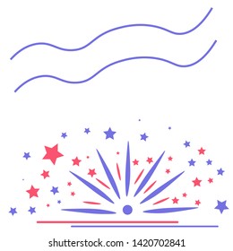 Vector design of fireworks on white background