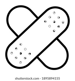 Diseño vectorial de la venda de primeros auxilios, icono de yeso