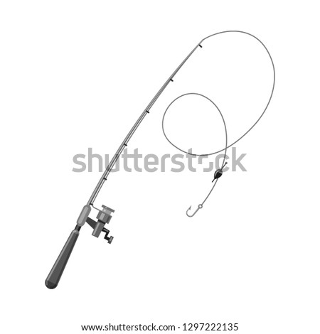 Vector design of fish and fishing icon. Set of fish and equipment stock symbol for web.