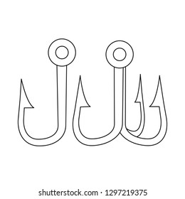 Vector design of fish and fishing sign. Collection of fish and equipment vector icon for stock.