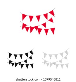 Vector design of flag and rope symbol. Set of flag and scenery vector icon for stock.