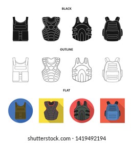 Vector design of flak and jacket sign. Collection of flak and body vector icon for stock.