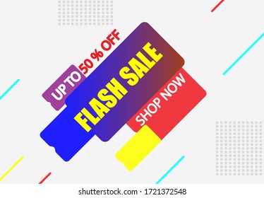Vector design of a flash sale banner.
