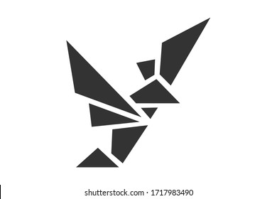  Vector design of flat bird logo