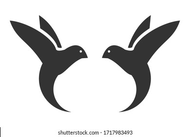  Vector design of flat bird logo
