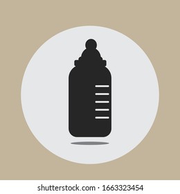 Vector design of flat bottle of baby and toddler milk bottles.