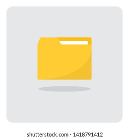 Vector design of flat icon, Folder on isolated background.