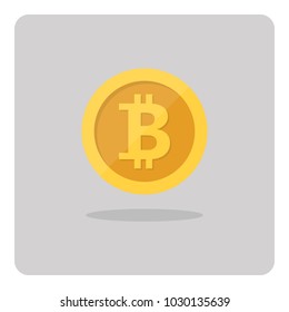 Vector of design flat icon, Gold bitcoin crypto currency on isolated background.