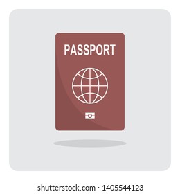 Vector design of flat icon,  International passport on isolated background.