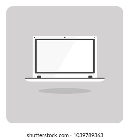 Vector design of flat icon, Laptop on isolated background