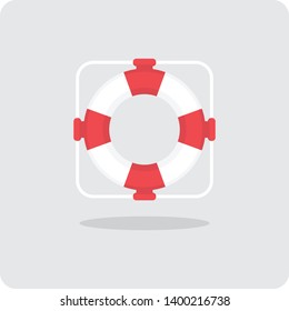 Vector design of flat icon, Lifebuoy on isolated background.