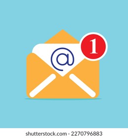 Vector design of flat icon, Mail or E-mail on isolated background
