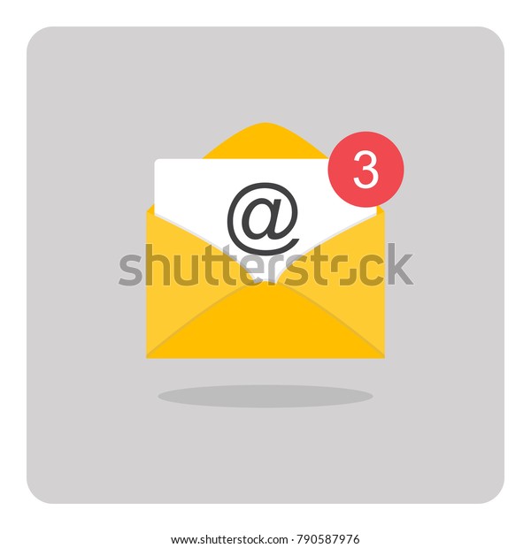 分離型背景に平らなアイコン メール またはeメールのベクター画像デザイン のベクター画像素材 ロイヤリティフリー