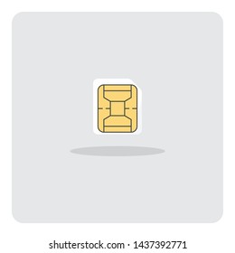 Vector design of flat icon, Nano sim card for mobile phone on isolated background.