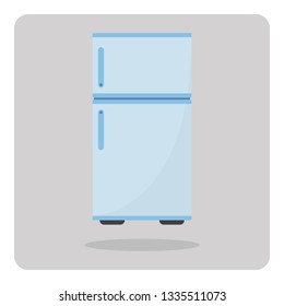 Vector design of flat icon, Refrigerator or fridge freezer on isolated background.