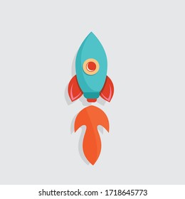 Vector design of a flat rocket icon