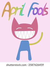 vector design, flat style, april fools theme, easy to edit, suitable for graphic design elements