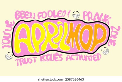 vector design, flat style, april fools theme, easy to edit, suitable for graphic design elements