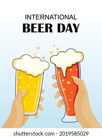 Vector design in flat style
for International Beer Day.