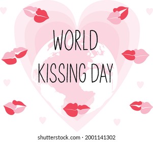 Vector design in flat style ko mir
kissing day on July 6th.