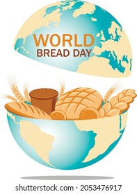 Vector design in flat style for World Bread Day 16 October.
