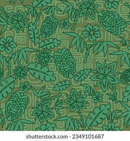 vector design, flat tiki mask hawaii vector illustration
