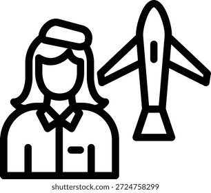 Estilo de icono de azafata de diseño de Vector
