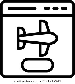 Diseño de Vector Icono de reserva de vuelo Estilo