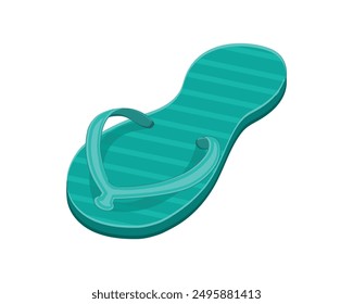 vector design of flip-flops for green footwear with light green stripes