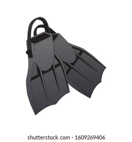 Vector design of flippers and sea sign. Web element of flippers and flipper Stock symbol for web.