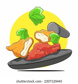 Vector design of floating fried chicken from Indonesia.
For unlimited physical printing please use with an enhanced license.
