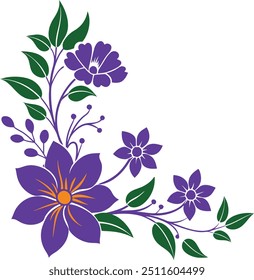 Diseño de Vector de forma de esquina floral