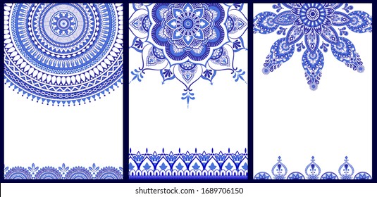 Vector design of floral mandala design background for banner card template