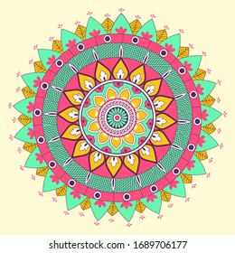 Vector design of floral mandala design background for banner card template