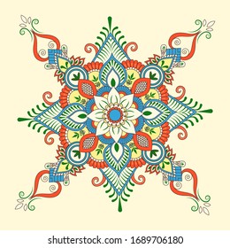 Vector design of floral mandala design background for banner card template