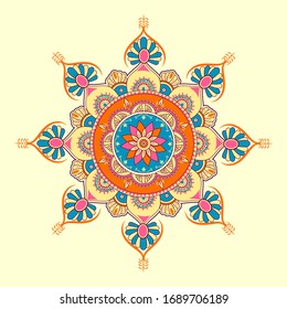 Vector design of floral mandala design background for banner card template