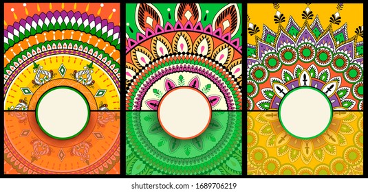 Vector design of floral mandala design background for banner card template